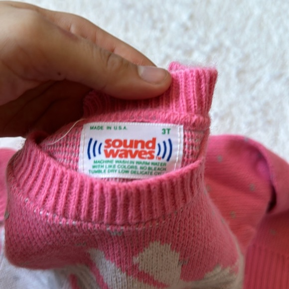 Vintage 90s pink knit bunny sweater - Picture 6 of 8